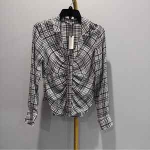 Anthropologie Pilcro Shirt Black White Grey SZ S NWT